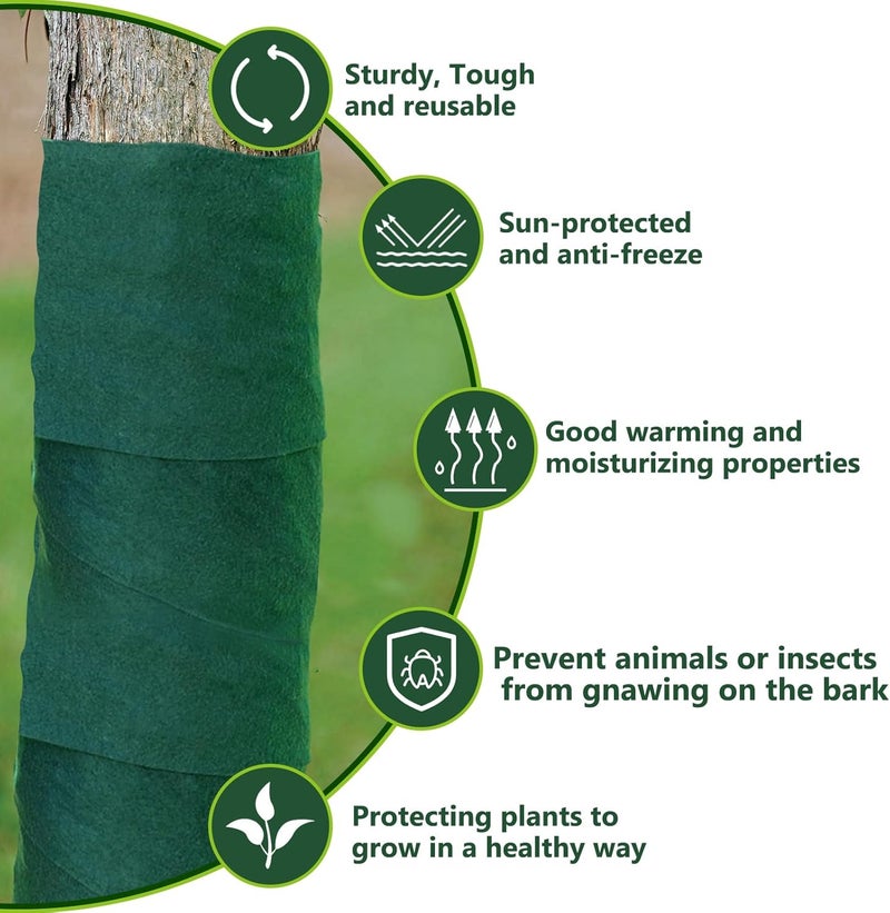 Riare 4 Pack Tree Wraps to Protect Bark for Winter- Total 260 Feet Cold-Proof Tree Trunk Guard Wrap Protection for Damaged Bark, Tree Protectors from Deer Animals, Frost, Freeze - Image 3